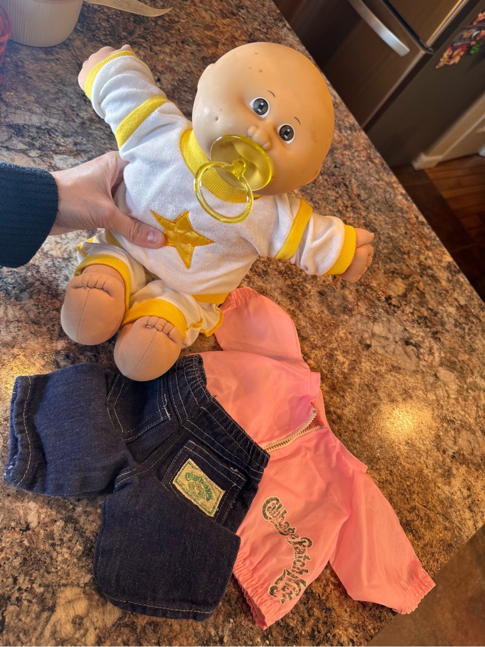 1980s Coleco Cabbage Patch Kids Brown Eyed Preemie doll featuring a bald head - Picture 4 of 16